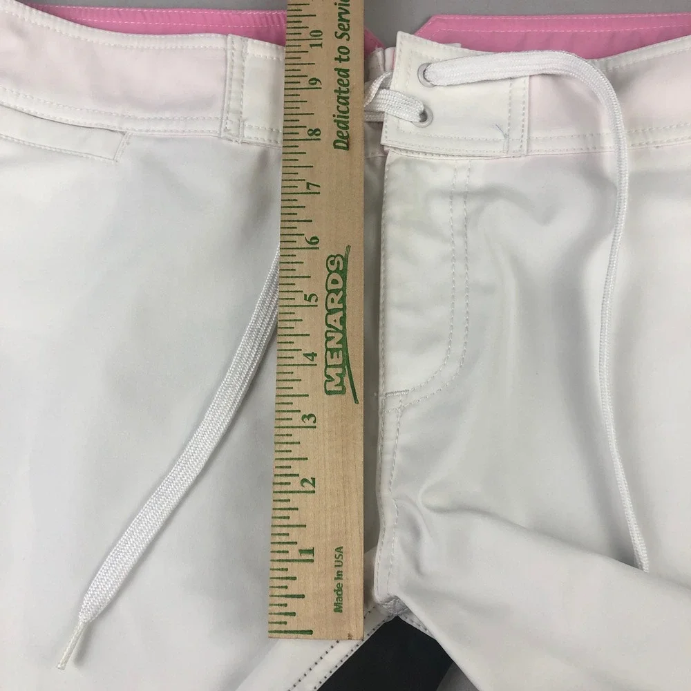 Vintage Honolua Wahine Women White w/ Hibiscus Board Shorts Size 11 - Picture 6 of 10